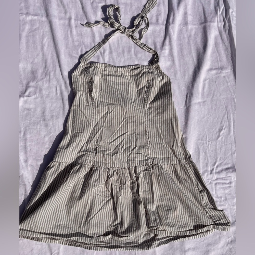 Motel Rocks (Urban Outfitters) Grey Pinstriped Mini Dress